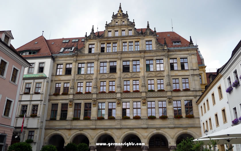 The town hall in Gorlitz which stood in for the exterior of The Grand Budapest Hotel