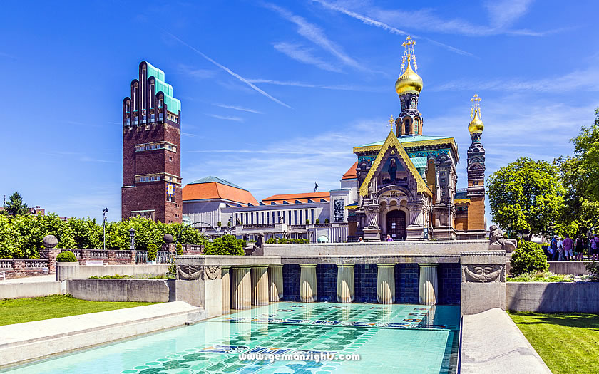 Jugendstil buildings on the Mathildenhöhe in Darmstadt