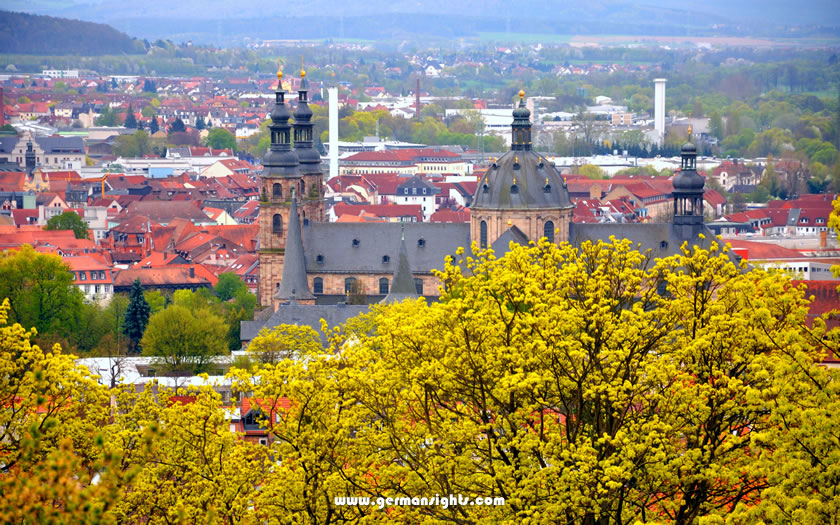 A view of Fulda cathedral and the city