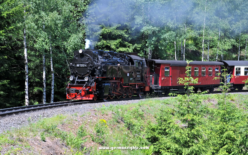 Steam train in the Harz mountains