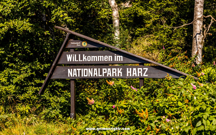 Sign at entrance to the Harz National Park