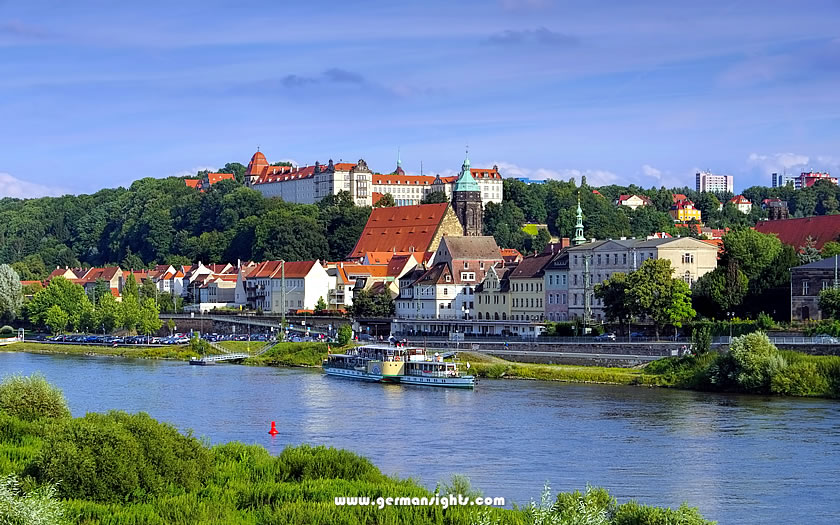 The town of Pirna on the Elbe river