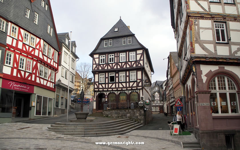 Timber-framed houses in the Eisenmarkt square in Wetzlar